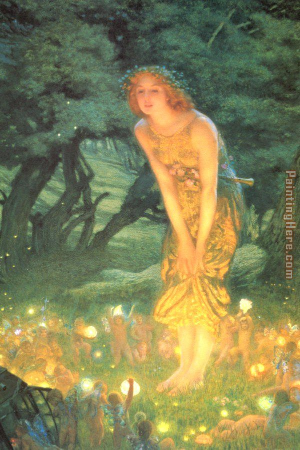 Midsummer eve by Edward Robert Hughes painting - Unknown Artist Midsummer eve by Edward Robert Hughes art painting